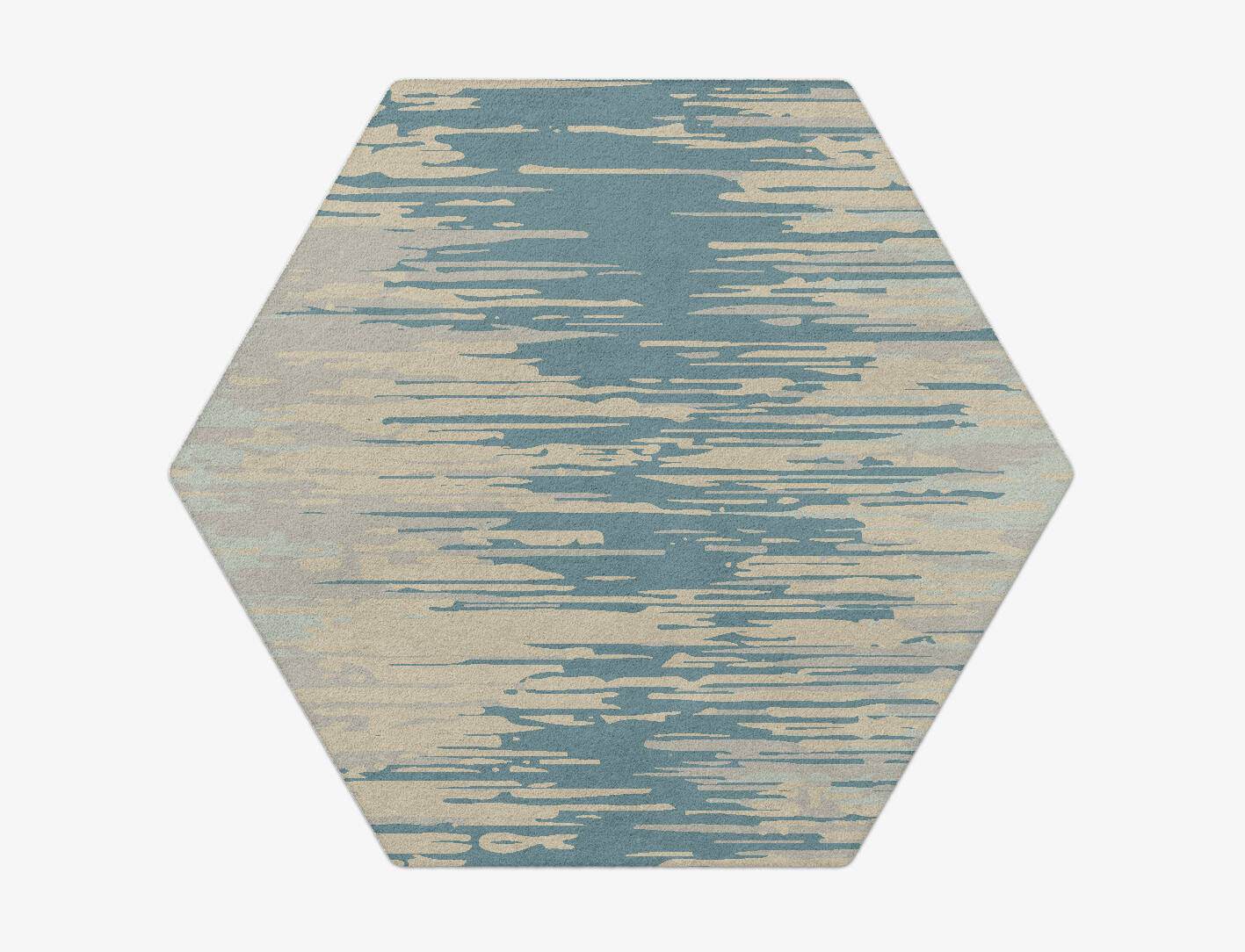 Movement Gradation Hexagon Hand Tufted Pure Wool Custom Rug by Rug Artisan