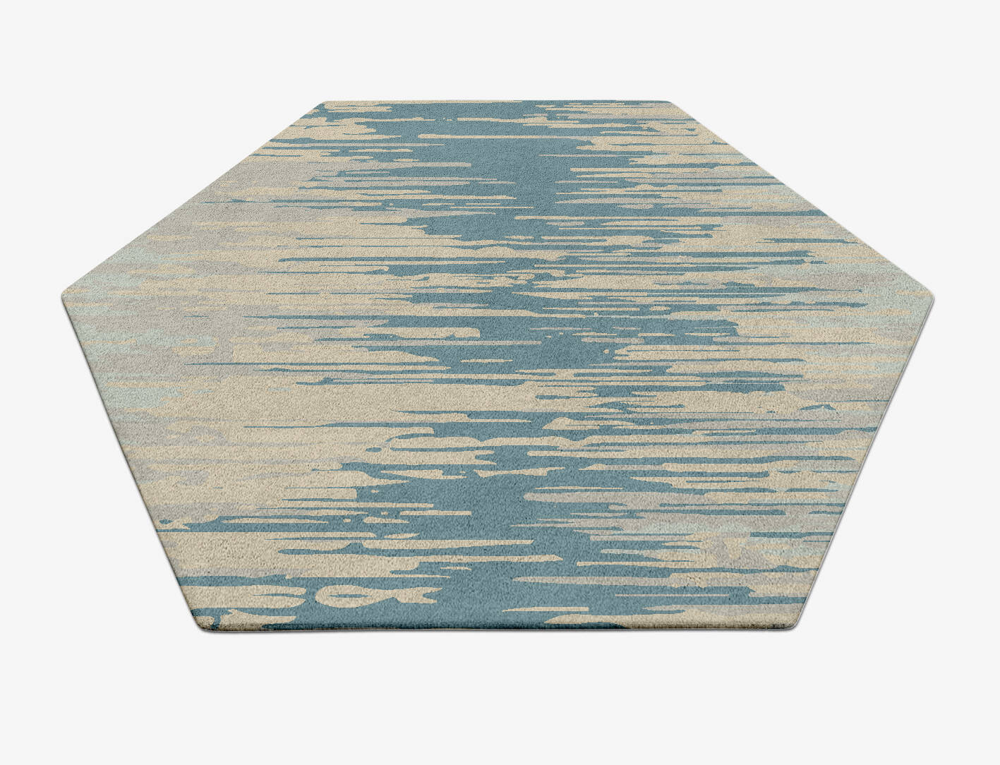 Movement Gradation Hexagon Hand Tufted Pure Wool Custom Rug by Rug Artisan