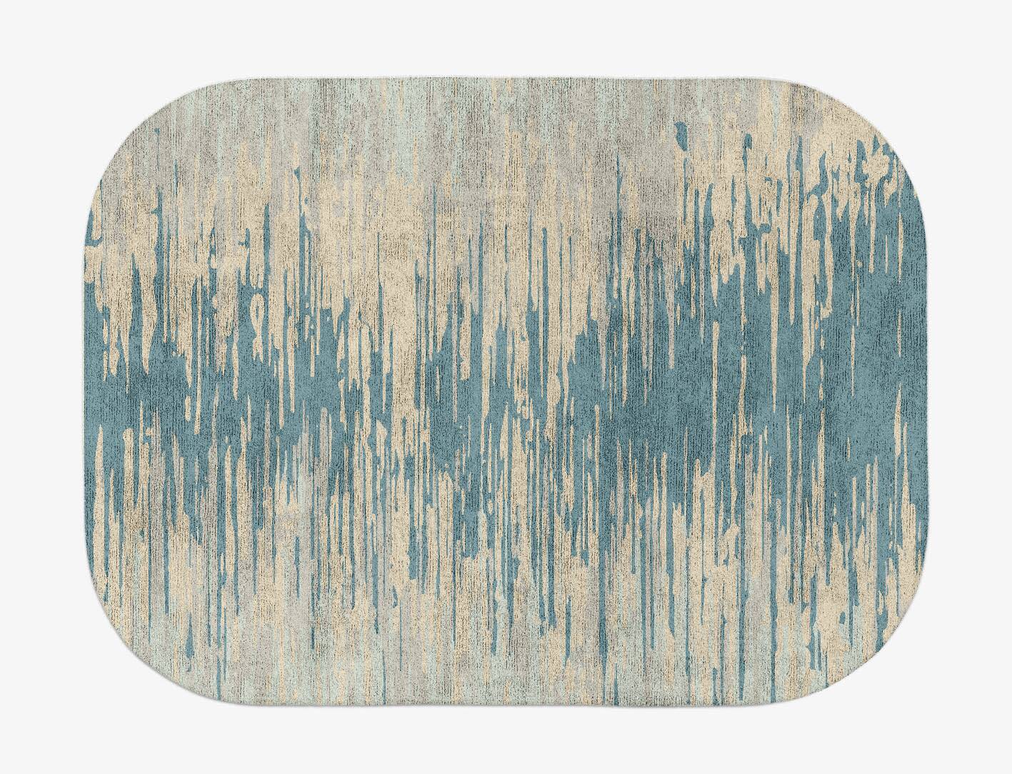 Movement Gradation Oblong Hand Tufted Bamboo Silk Custom Rug by Rug Artisan