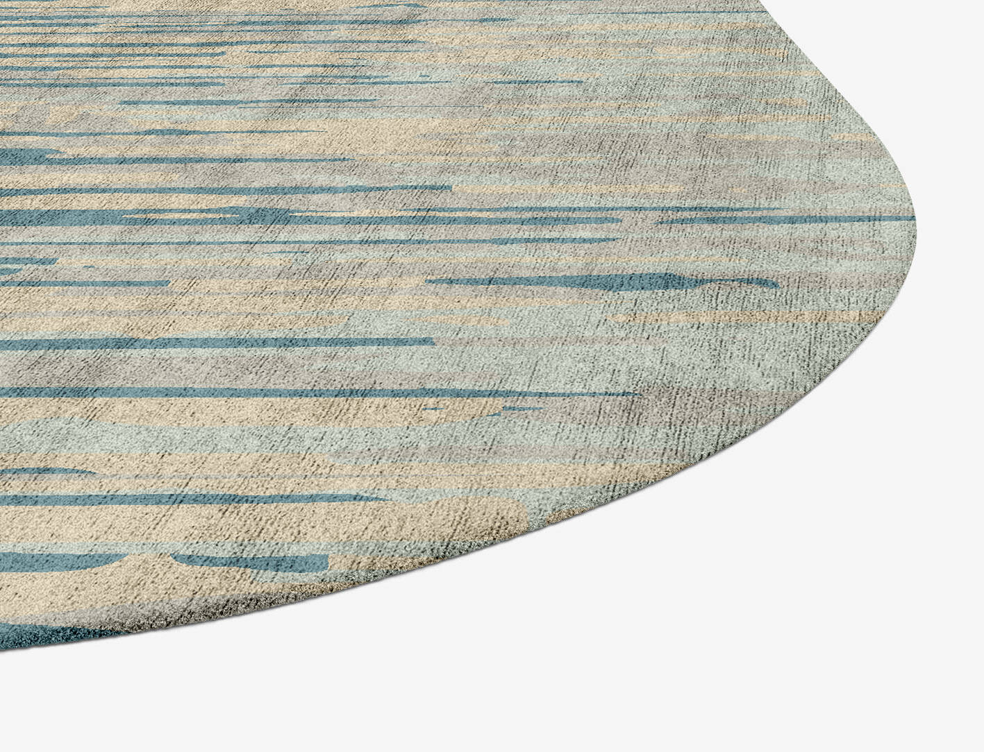 Movement Gradation Oblong Hand Tufted Bamboo Silk Custom Rug by Rug Artisan