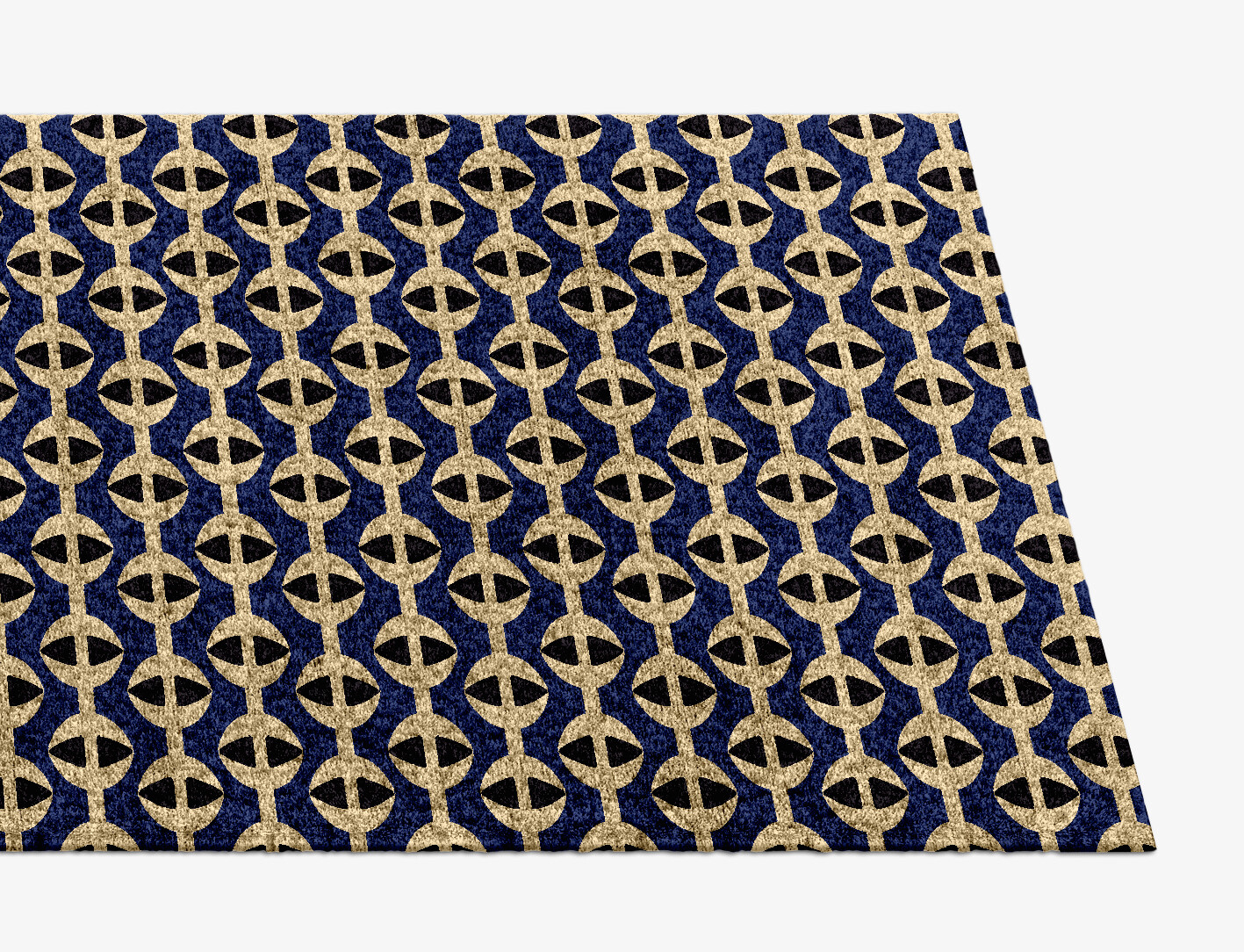 Moving Strings Geometric Runner Hand Knotted Bamboo Silk Custom Rug by Rug Artisan