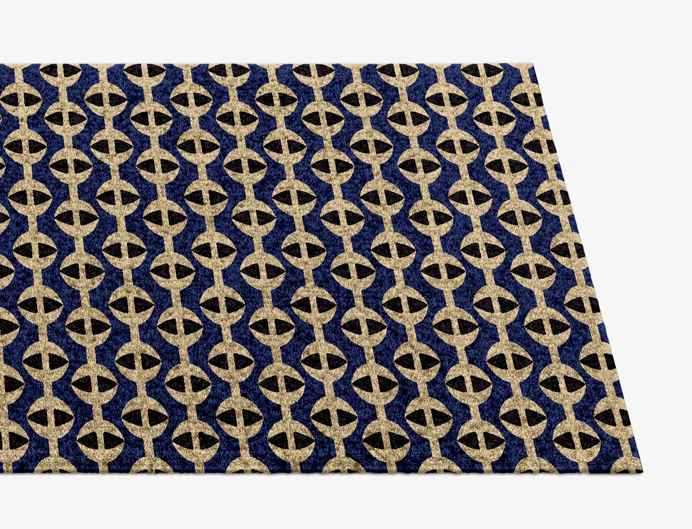 Moving Strings Geometric Runner Hand Knotted Tibetan Wool Custom Rug by Rug Artisan