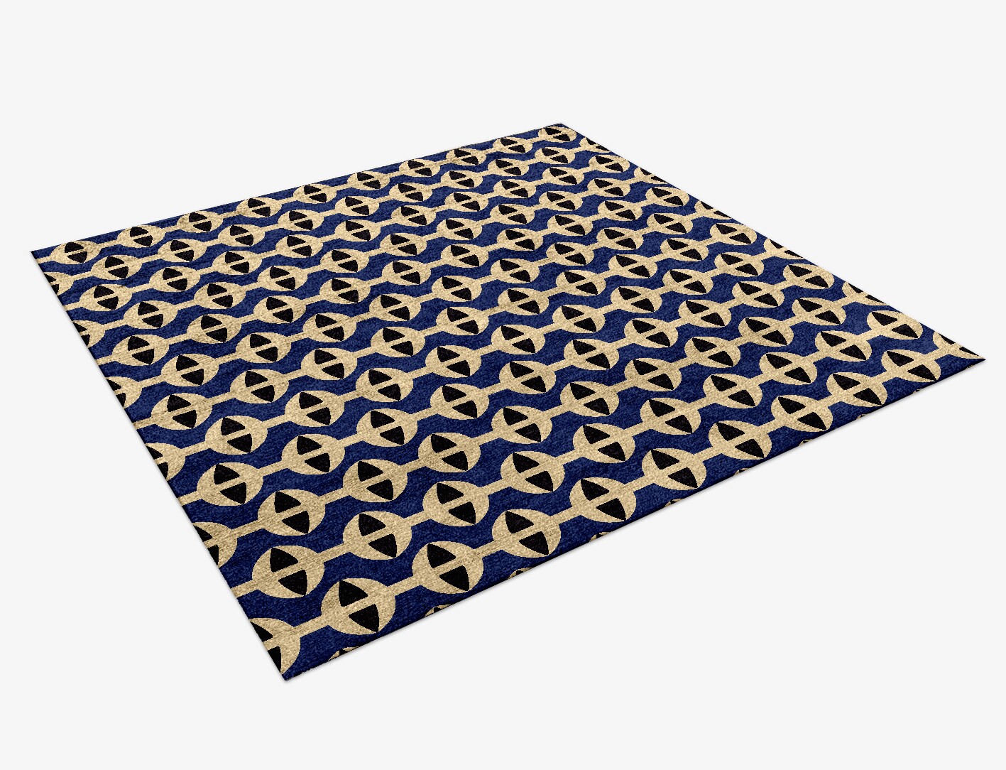 Moving Strings Geometric Square Hand Knotted Bamboo Silk Custom Rug by Rug Artisan