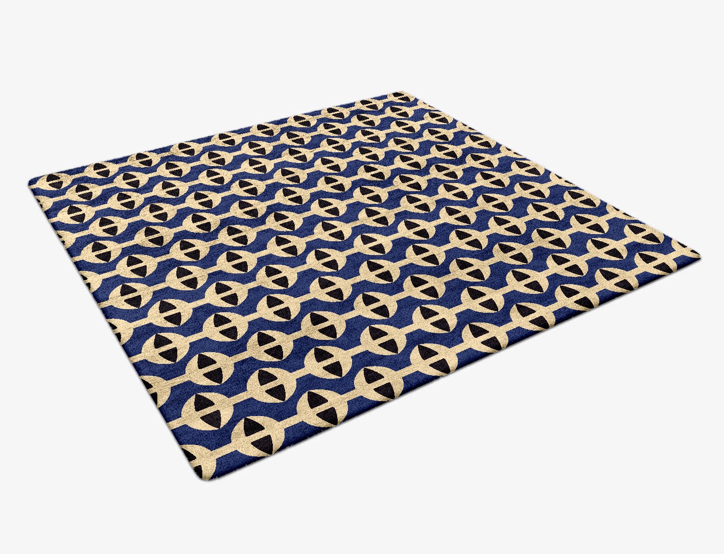 Moving Strings Geometric Square Hand Tufted Bamboo Silk Custom Rug by Rug Artisan
