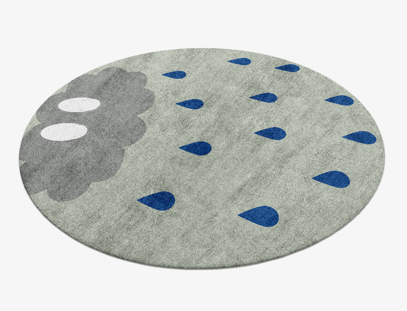 Mr Cloud Kids Round Hand Knotted Bamboo Silk Custom Rug by Rug Artisan