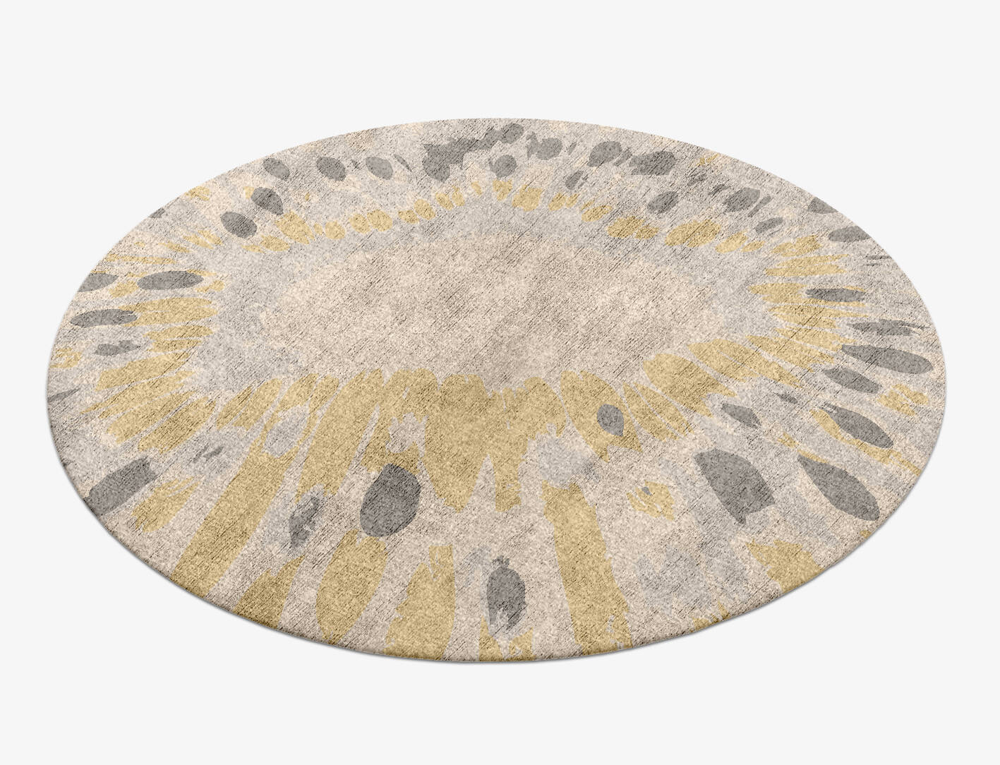 Mucogee Abstract Round Hand Knotted Bamboo Silk Custom Rug by Rug Artisan