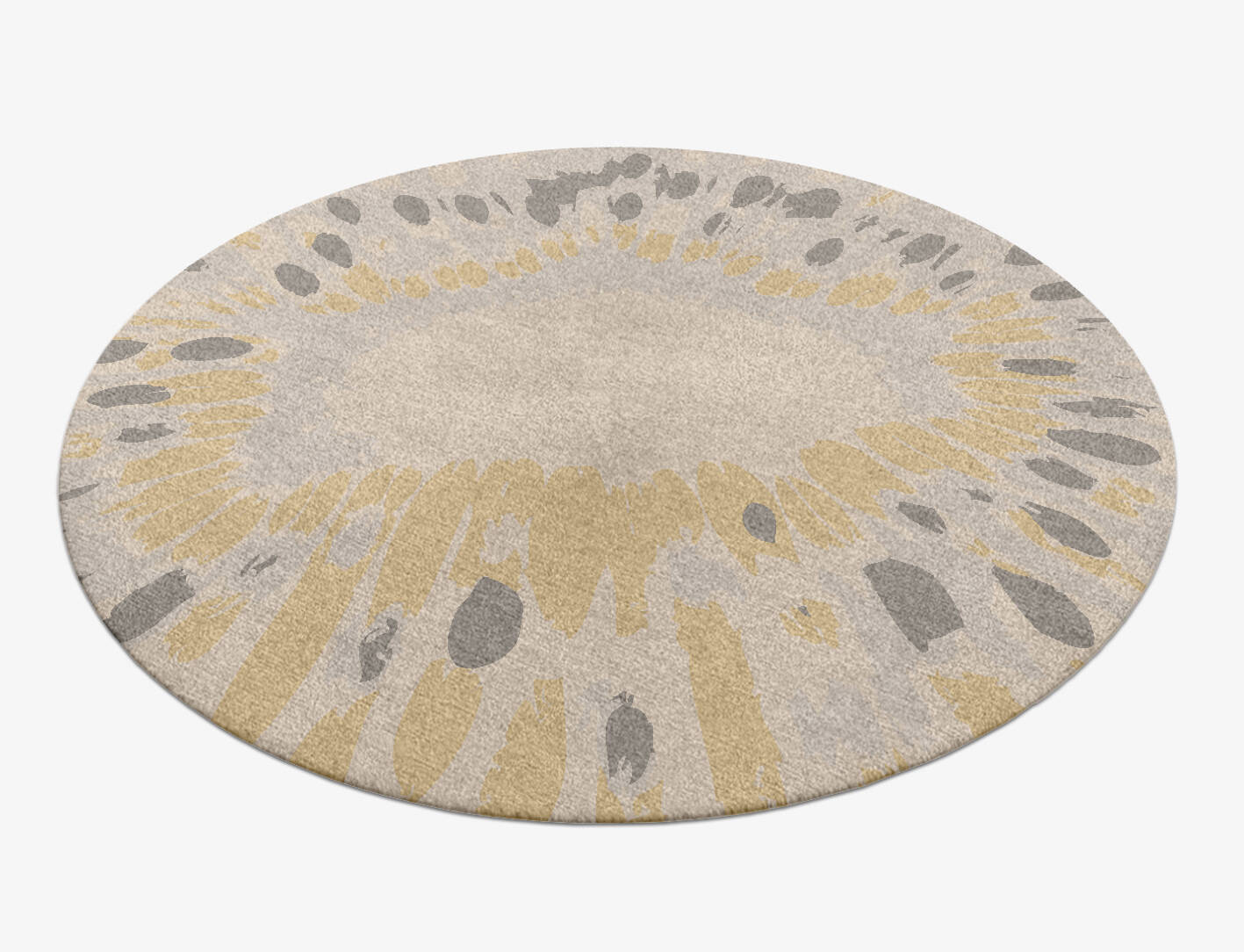 Mucogee Abstract Round Hand Knotted Tibetan Wool Custom Rug by Rug Artisan