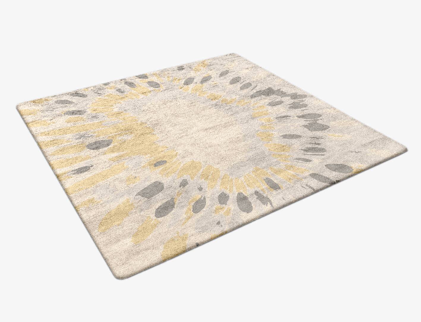 Mucogee Abstract Square Hand Tufted Bamboo Silk Custom Rug by Rug Artisan