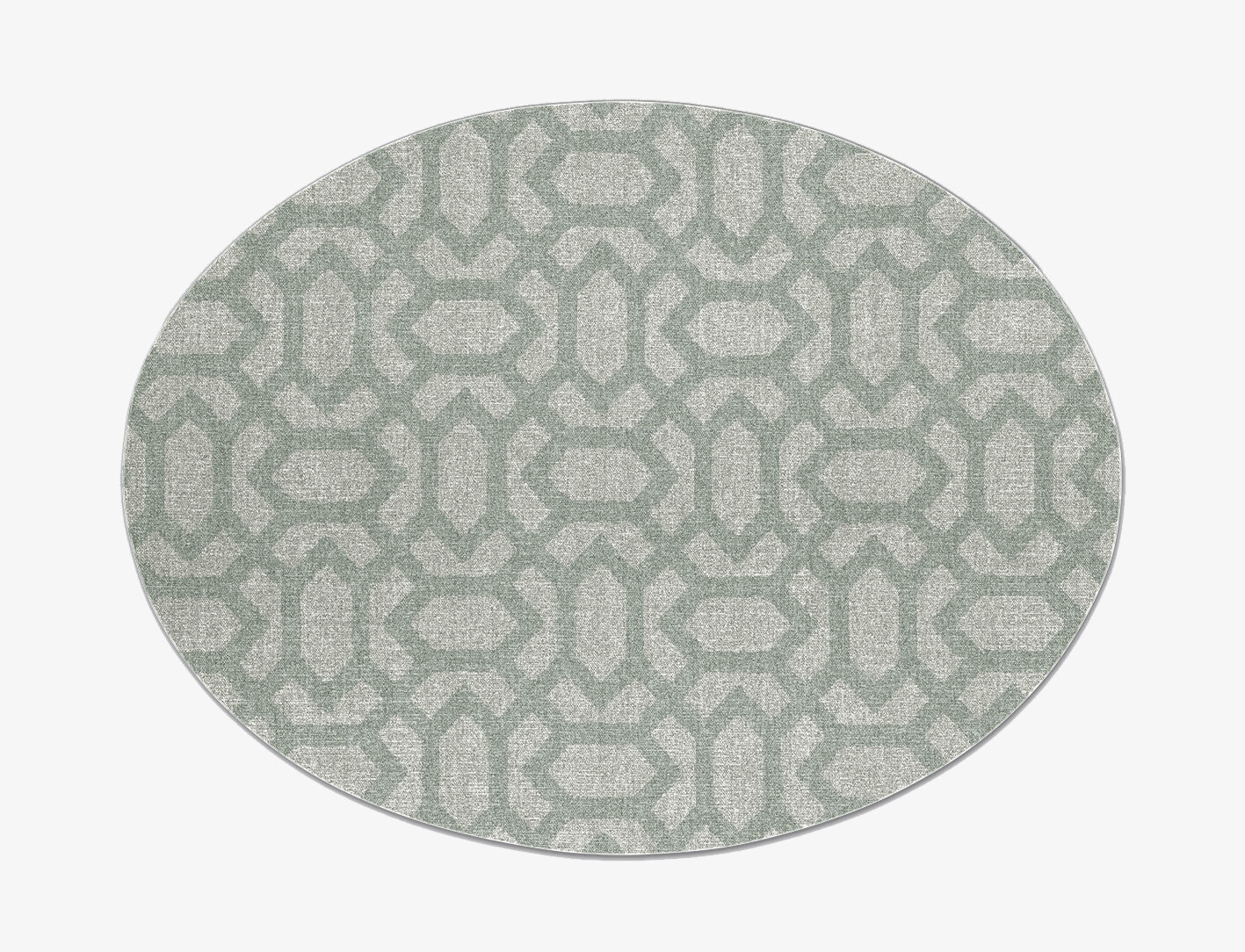 Mughal Minimalist Oval Flatweave New Zealand Wool Custom Rug by Rug Artisan