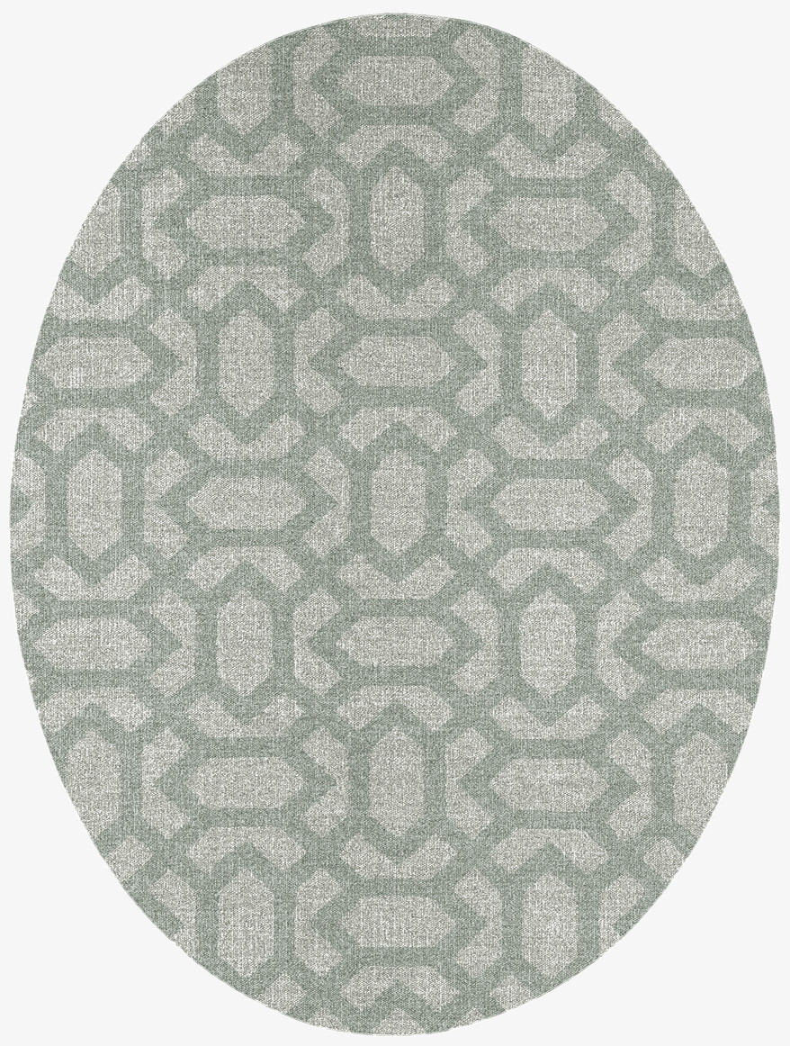 Mughal Minimalist Oval Flatweave New Zealand Wool Custom Rug by Rug Artisan