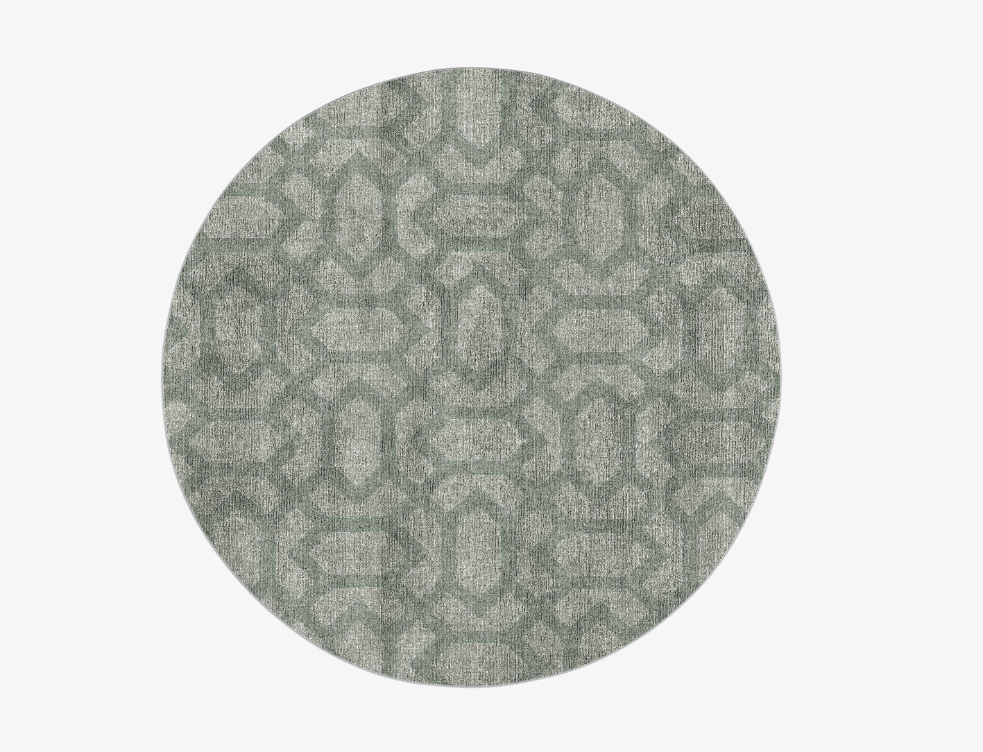 Mughal Minimalist Round Flatweave Bamboo Silk Custom Rug by Rug Artisan