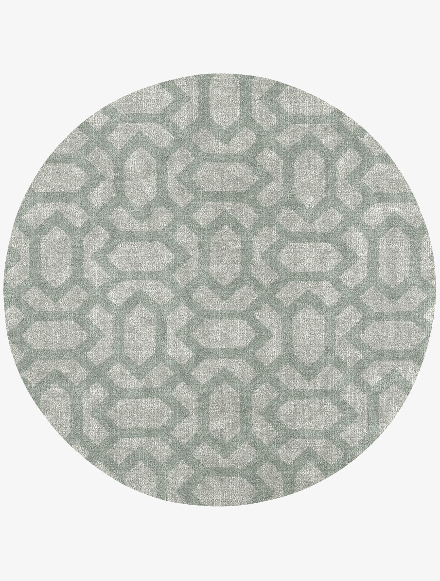 Mughal Minimalist Round Flatweave New Zealand Wool Custom Rug by Rug Artisan