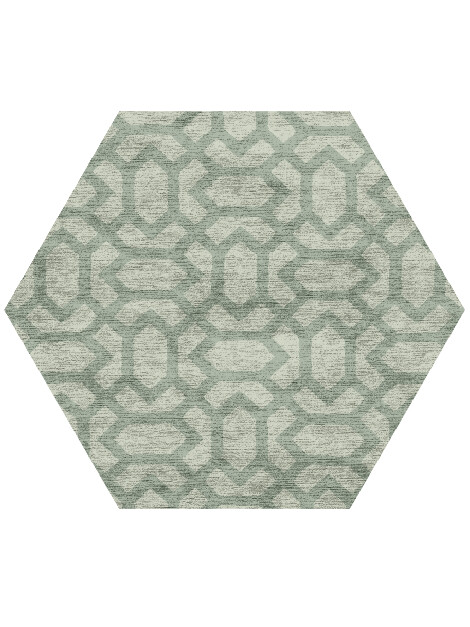 Mughal Minimalist Hexagon Hand Knotted Bamboo Silk Custom Rug by Rug Artisan