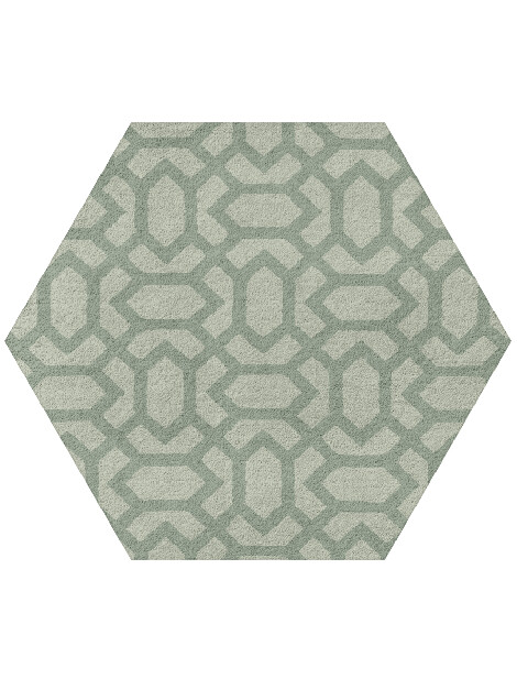 Mughal Minimalist Hexagon Hand Tufted Pure Wool Custom Rug by Rug Artisan