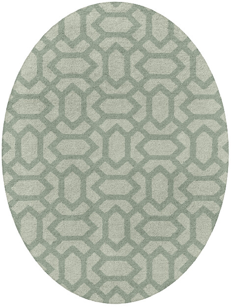 Mughal Minimalist Oval Hand Tufted Pure Wool Custom Rug by Rug Artisan