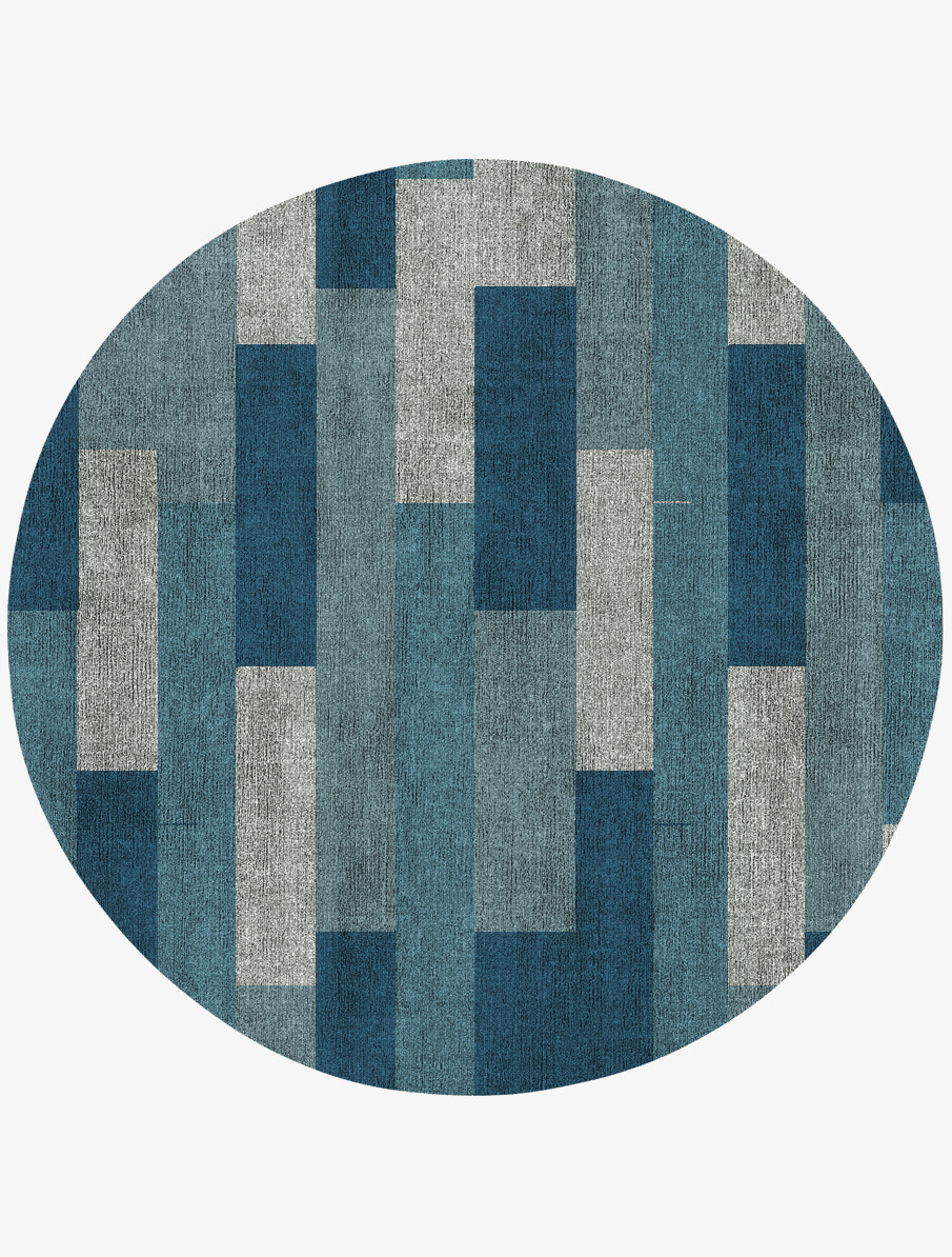 Muralis Geometric Round Flatweave Bamboo Silk Custom Rug by Rug Artisan