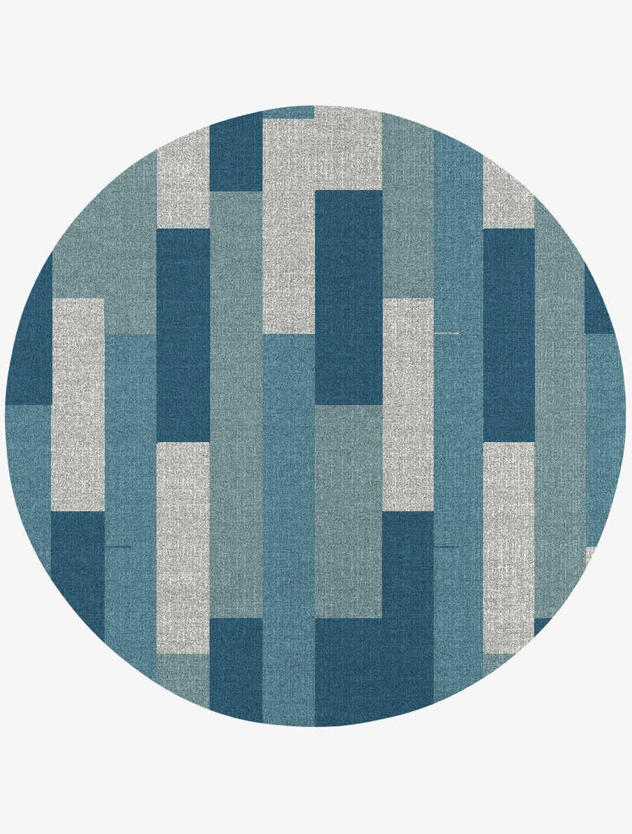 Muralis Geometric Round Flatweave New Zealand Wool Custom Rug by Rug Artisan
