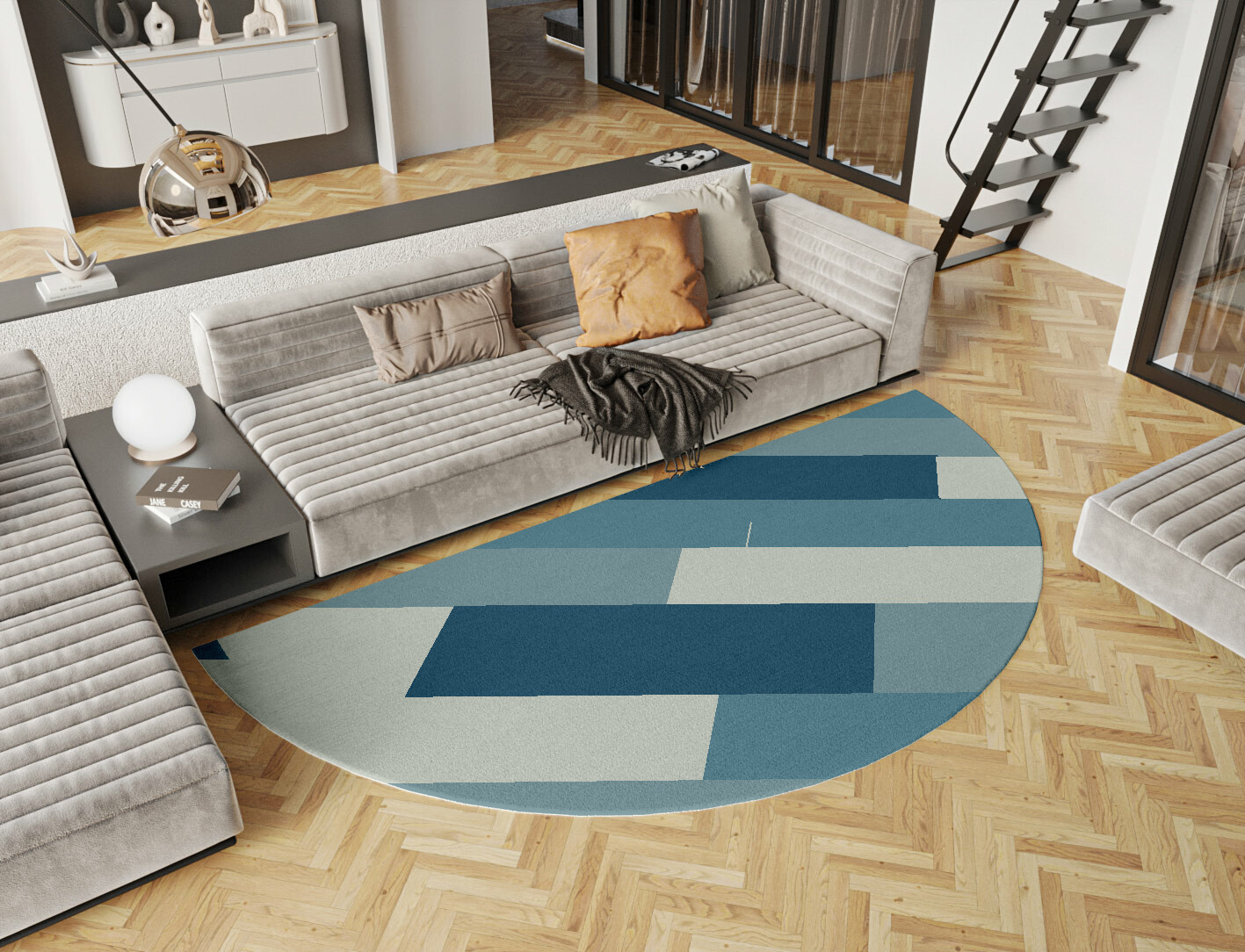 Muralis Geometric Halfmoon Hand Tufted Pure Wool Custom Rug by Rug Artisan