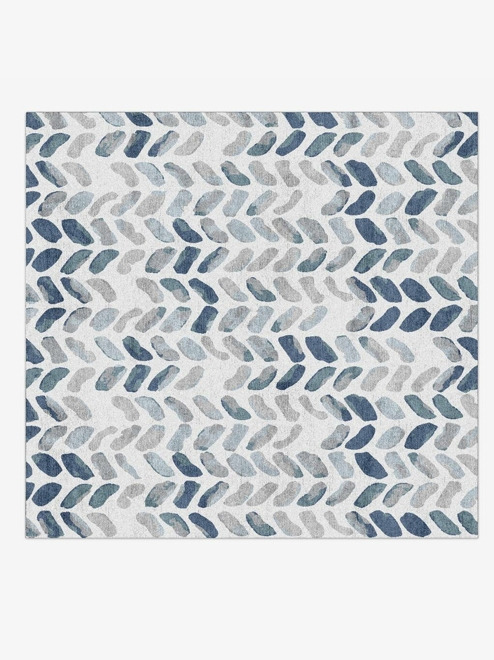 Muse Cerulean Square Hand Knotted Bamboo Silk Custom Rug by Rug Artisan