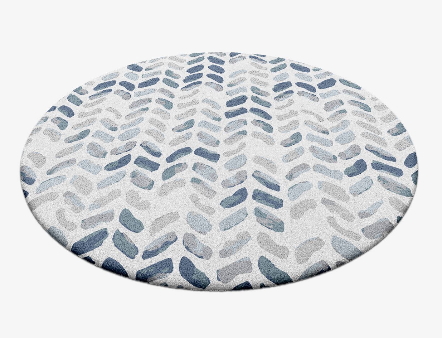 Muse Cerulean Round Hand Tufted Pure Wool Custom Rug by Rug Artisan