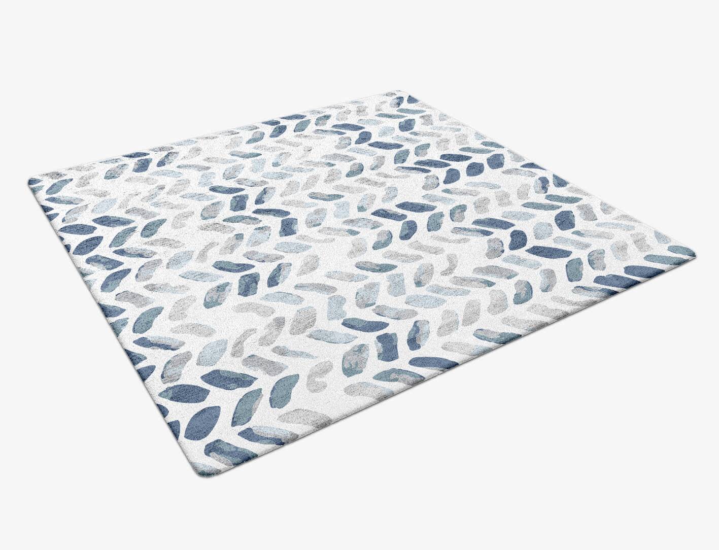 Muse Cerulean Square Hand Tufted Bamboo Silk Custom Rug by Rug Artisan