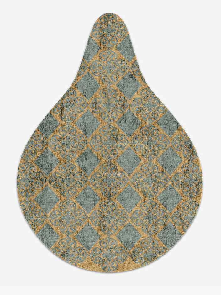 Nadine Blue Royal Drop Hand Knotted Bamboo Silk Custom Rug by Rug Artisan