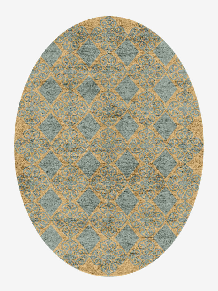 Nadine Blue Royal Oval Hand Knotted Bamboo Silk Custom Rug by Rug Artisan