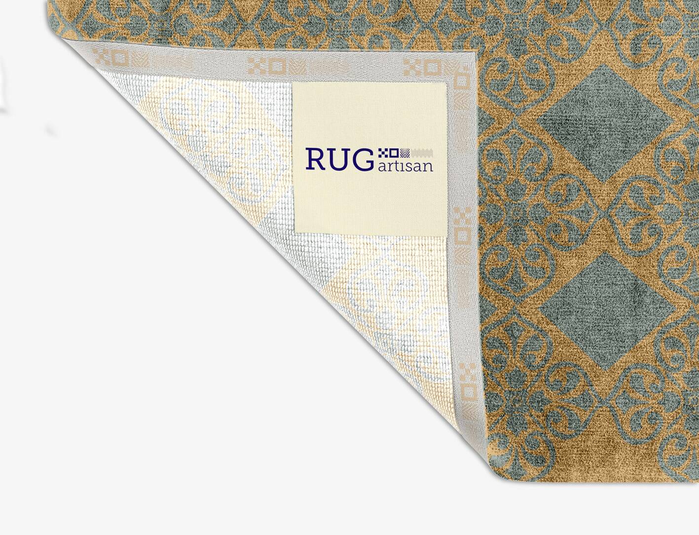 Nadine Blue Royal Square Hand Knotted Bamboo Silk Custom Rug by Rug Artisan