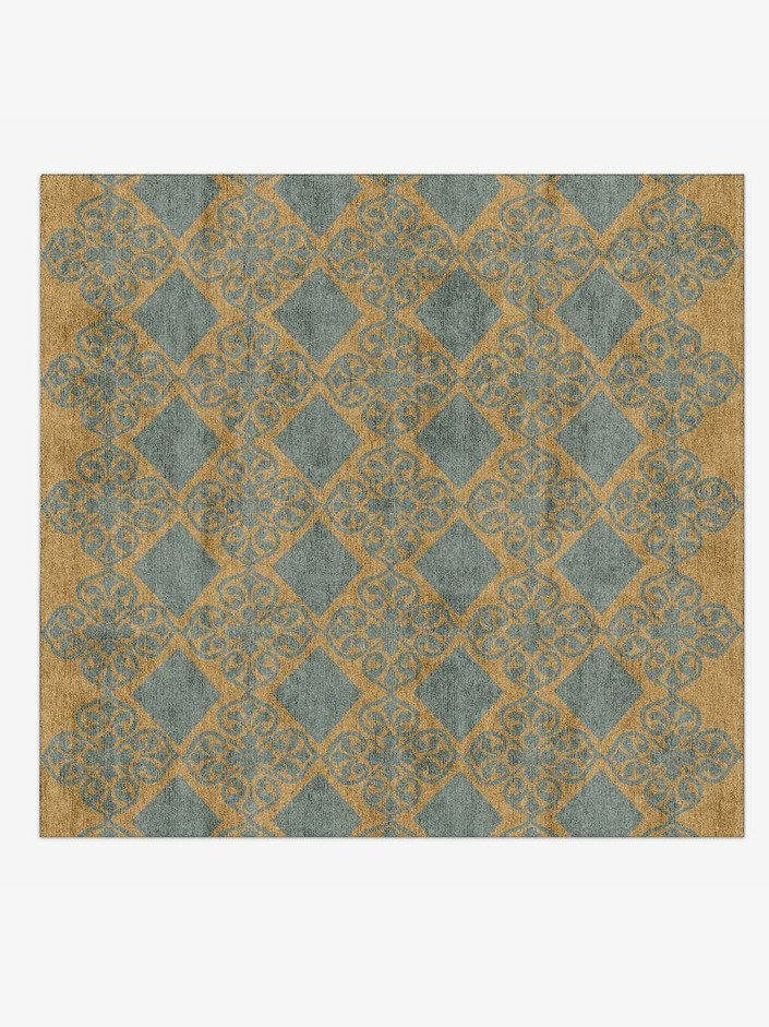 Nadine Blue Royal Square Hand Knotted Bamboo Silk Custom Rug by Rug Artisan