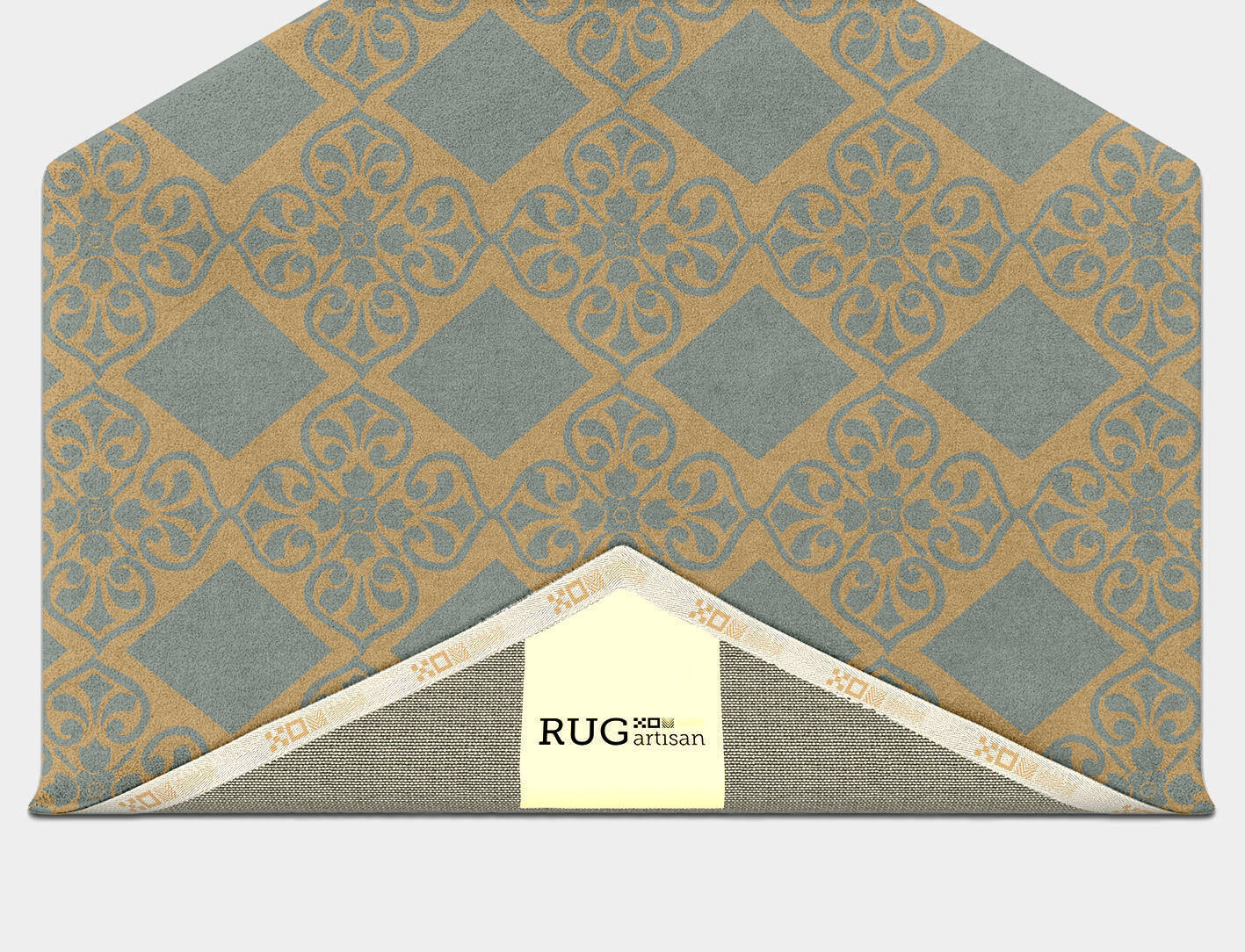Nadine Blue Royal Hexagon Hand Tufted Pure Wool Custom Rug by Rug Artisan