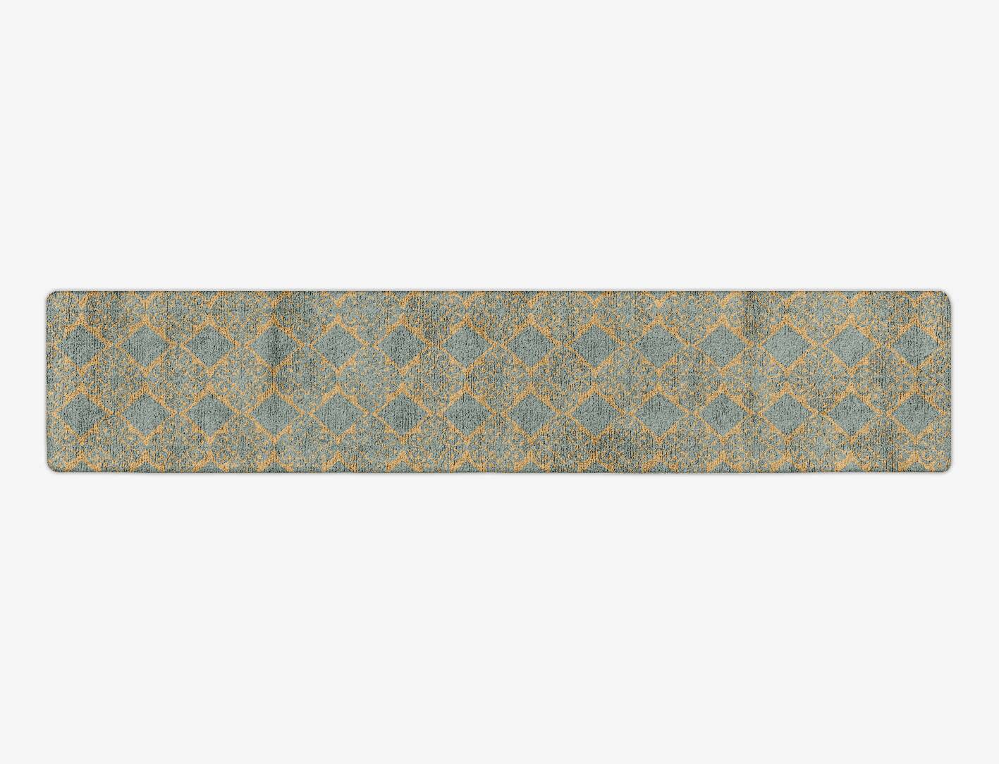 Nadine Blue Royal Runner Hand Tufted Bamboo Silk Custom Rug by Rug Artisan