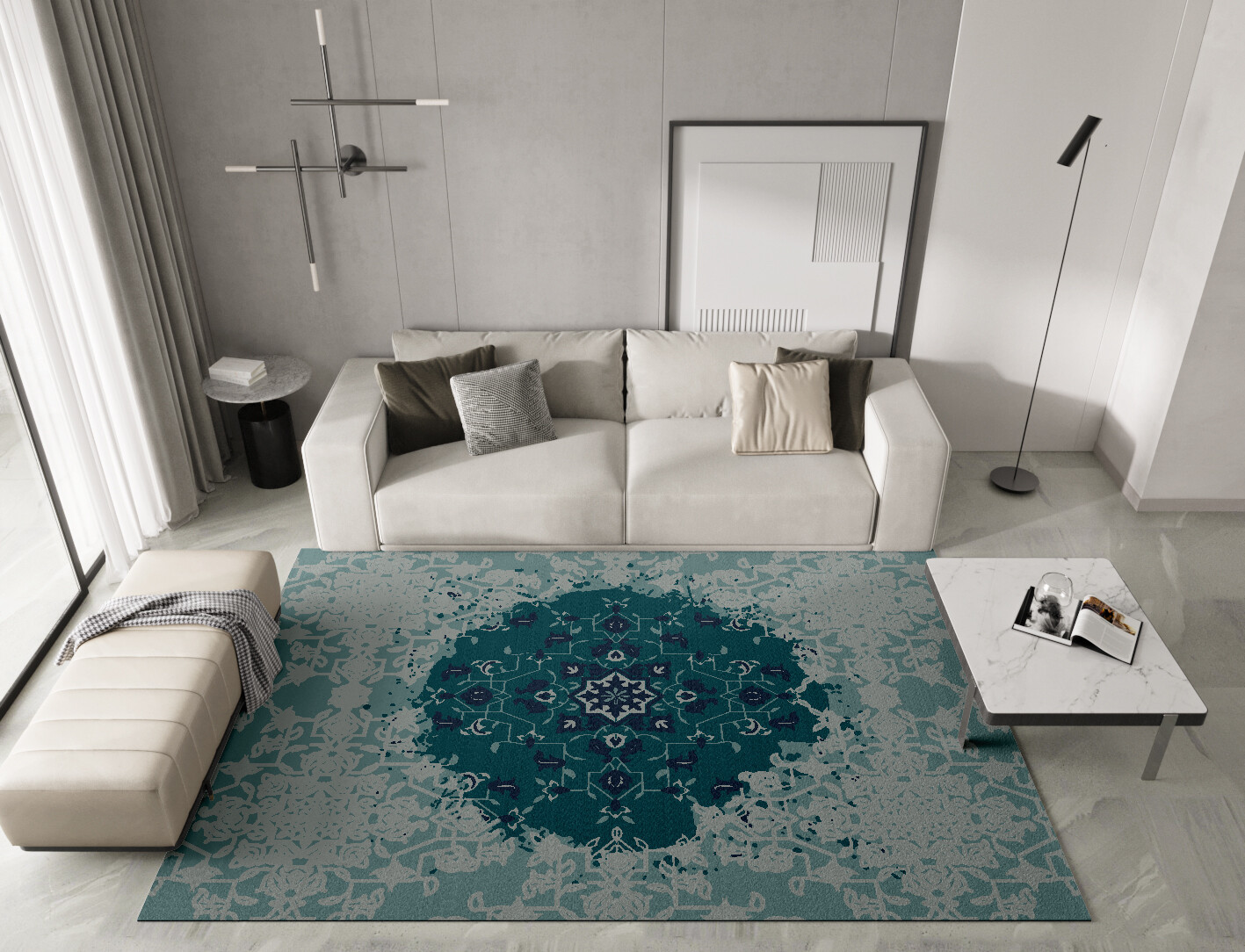 Nain Florentine Persian Bagh Rectangle Hand Tufted Pure Wool Custom Rug by Rug Artisan