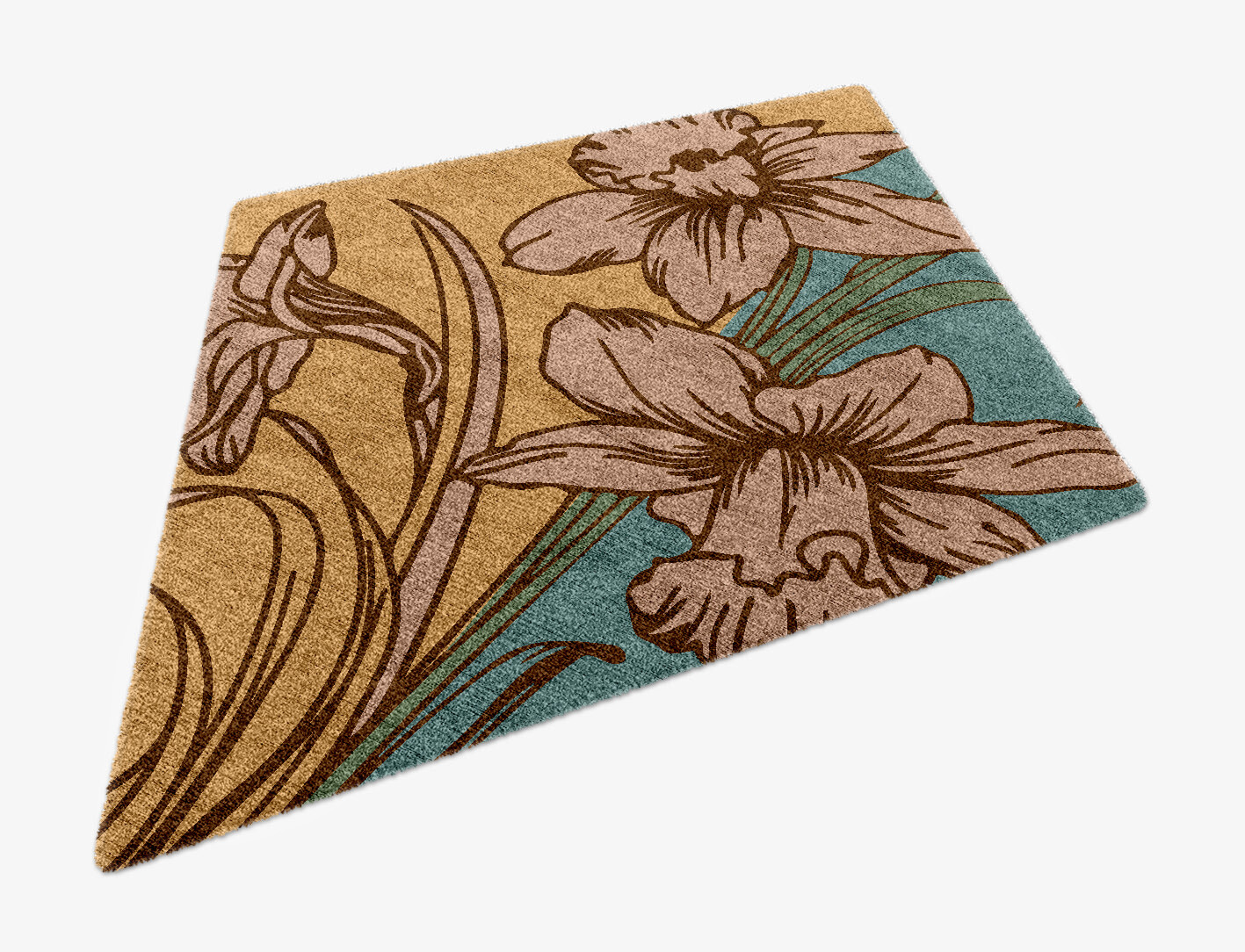 Narcissus Field of Flowers Diamond Hand Knotted Bamboo Silk Custom Rug by Rug Artisan