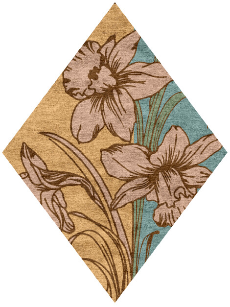 Narcissus Field of Flowers Diamond Hand Knotted Bamboo Silk Custom Rug by Rug Artisan