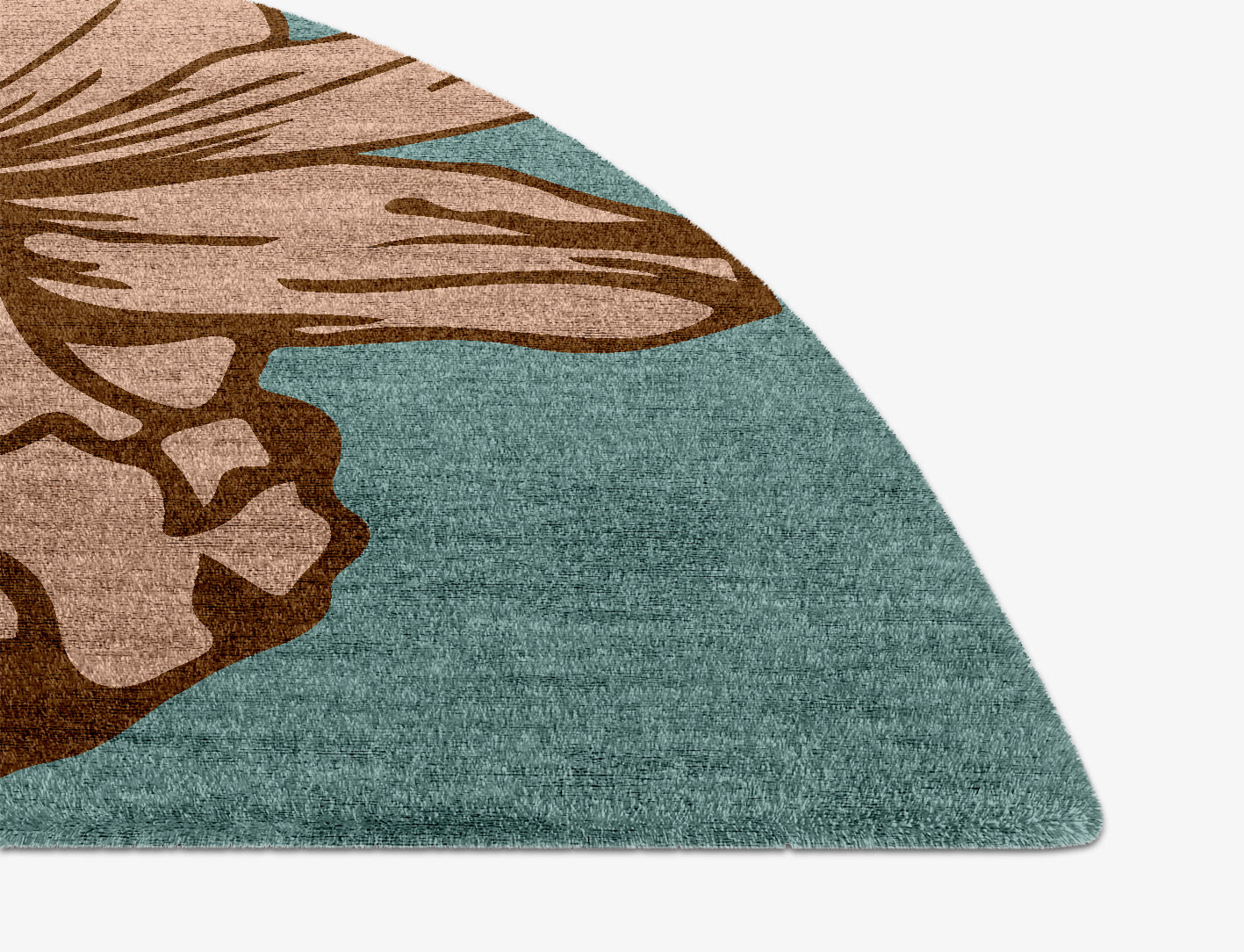 Narcissus Field of Flowers Halfmoon Hand Knotted Bamboo Silk Custom Rug by Rug Artisan
