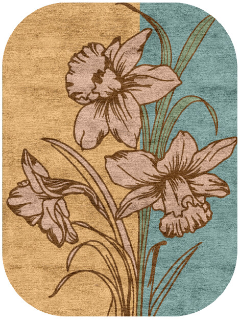 Narcissus Field of Flowers Oblong Hand Knotted Bamboo Silk Custom Rug by Rug Artisan