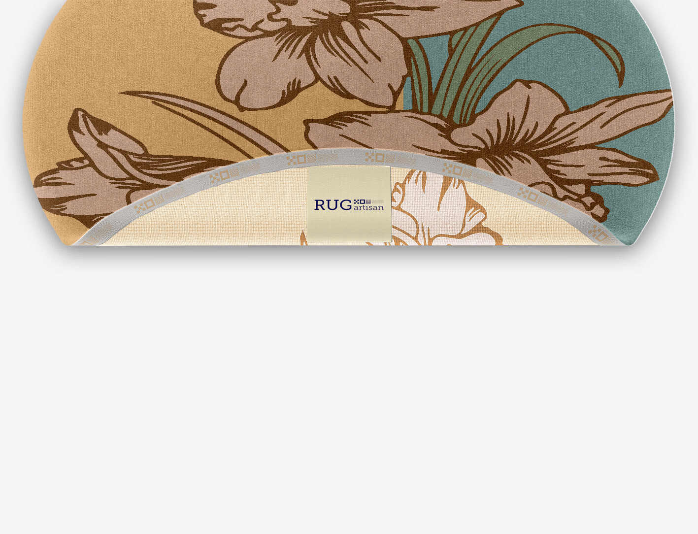 Narcissus Field of Flowers Oval Hand Knotted Tibetan Wool Custom Rug by Rug Artisan