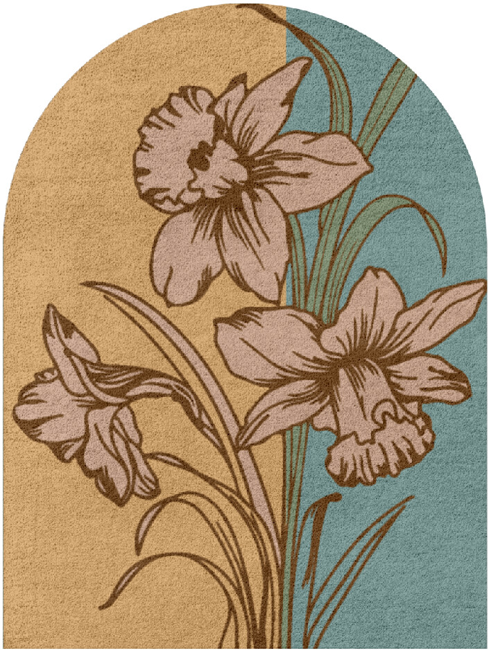 Narcissus Field of Flowers Arch Hand Tufted Pure Wool Custom Rug by Rug Artisan