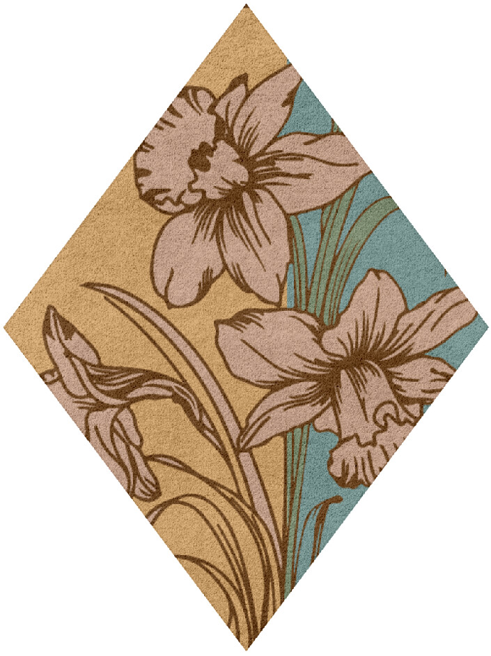 Narcissus Field of Flowers Diamond Hand Tufted Pure Wool Custom Rug by Rug Artisan
