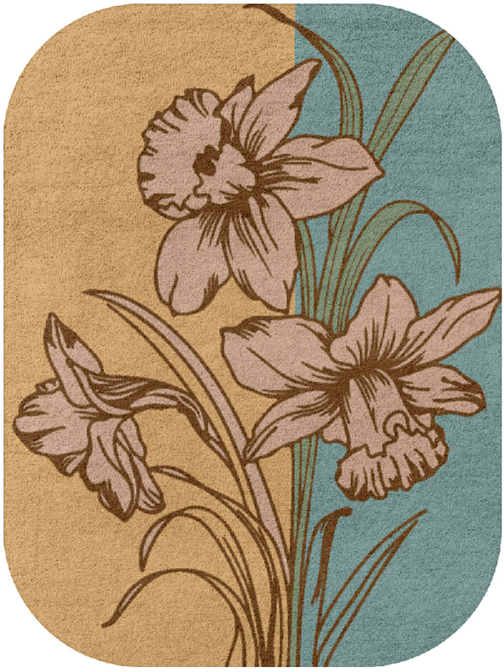 Narcissus Field of Flowers Oblong Hand Tufted Pure Wool Custom Rug by Rug Artisan