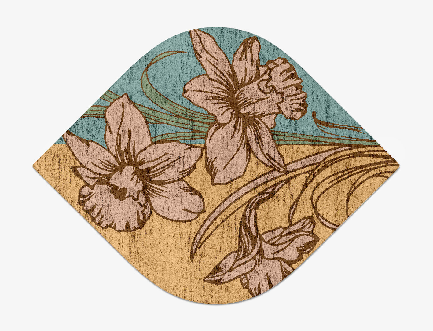 Narcissus Field of Flowers Ogee Hand Tufted Bamboo Silk Custom Rug by Rug Artisan