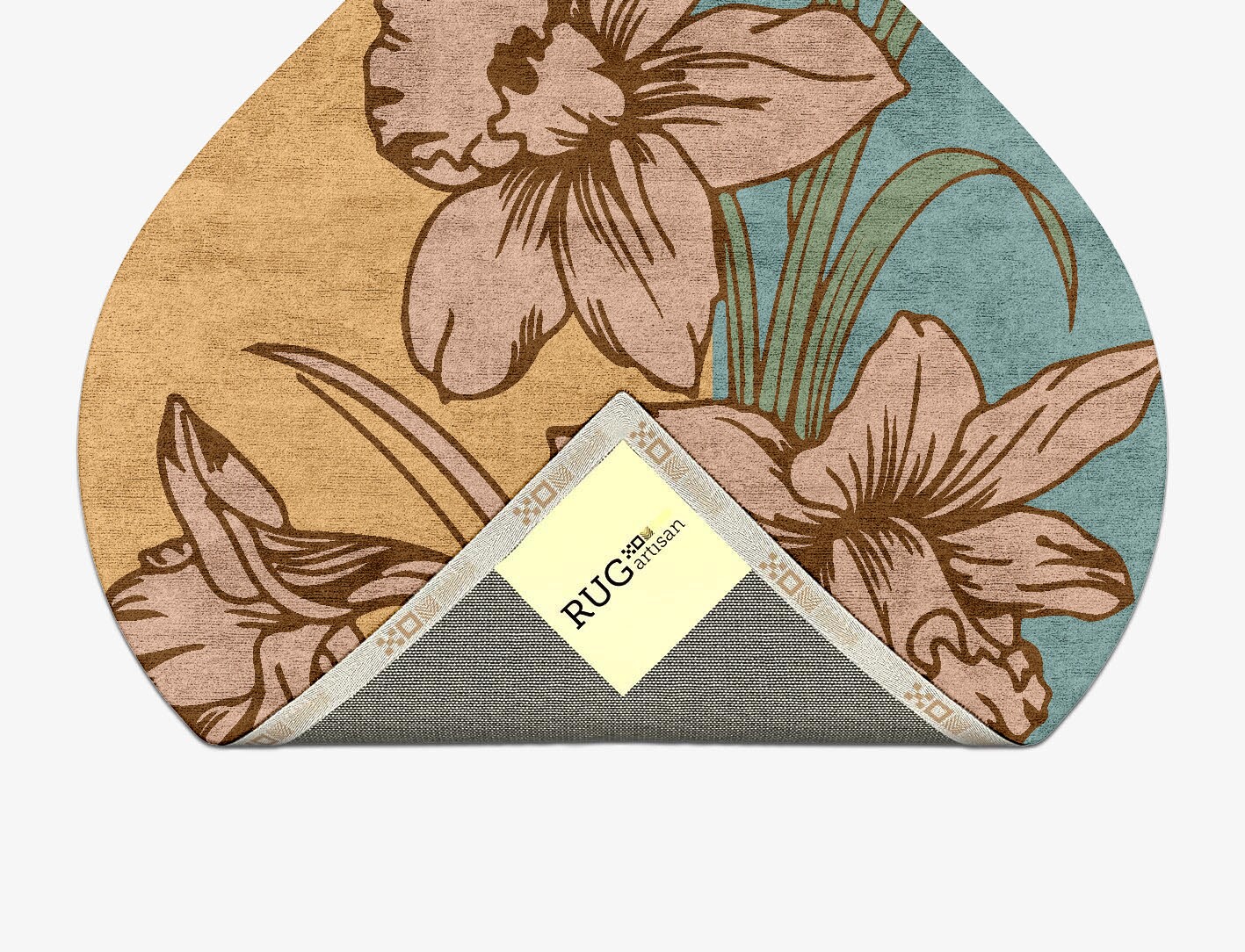 Narcissus Field of Flowers Ogee Hand Tufted Bamboo Silk Custom Rug by Rug Artisan