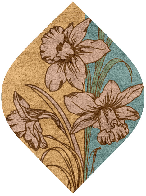 Narcissus Field of Flowers Ogee Hand Tufted Bamboo Silk Custom Rug by Rug Artisan