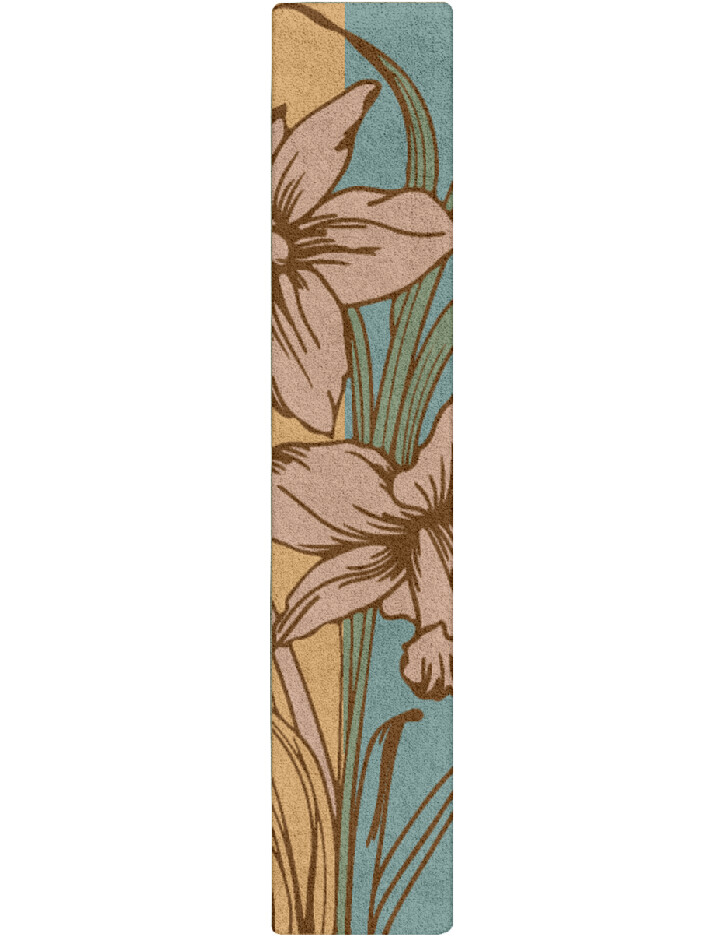 Narcissus Field of Flowers Runner Hand Tufted Pure Wool Custom Rug by Rug Artisan