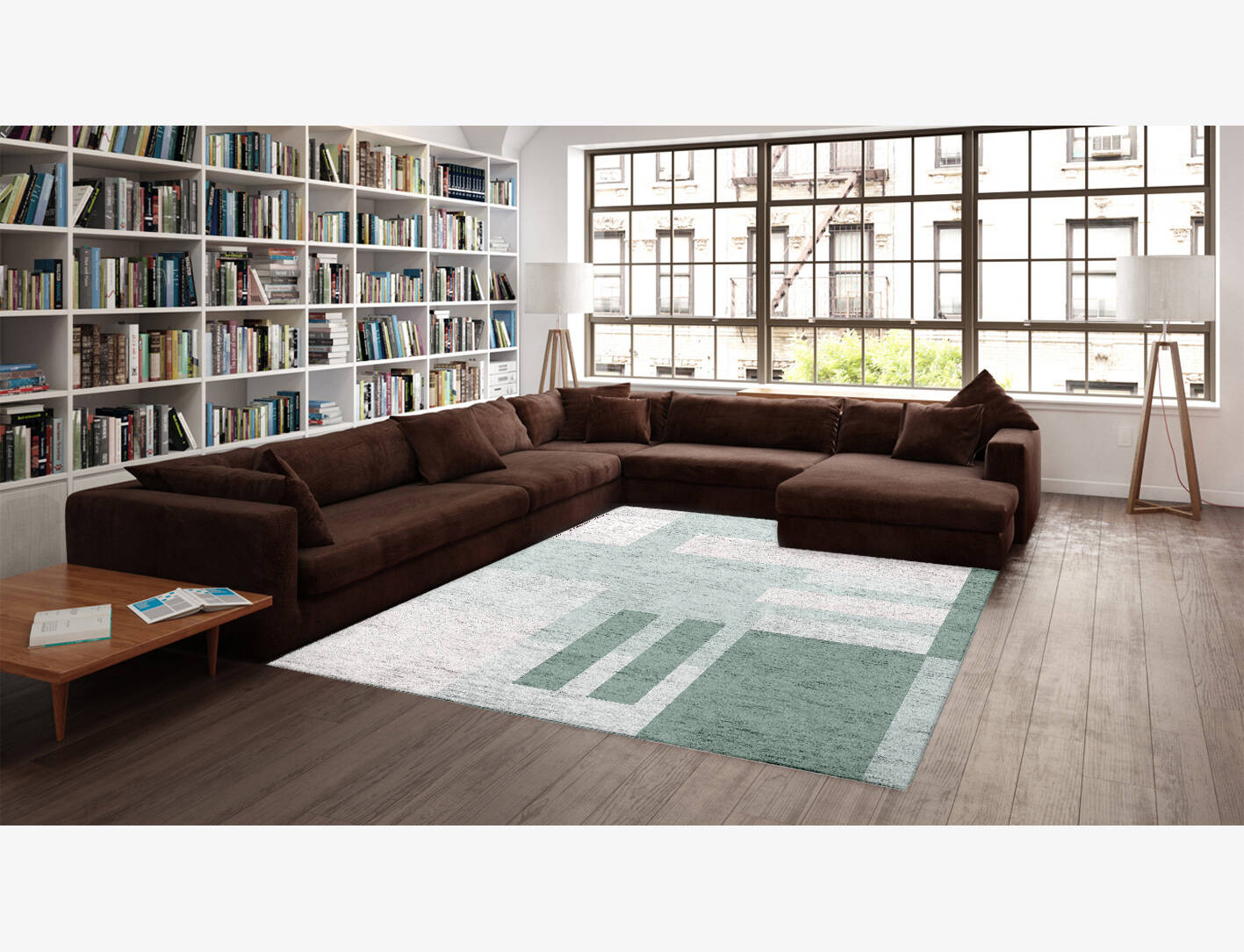 Naz  Rectangle Hand Knotted Bamboo Silk Custom Rug by Rug Artisan