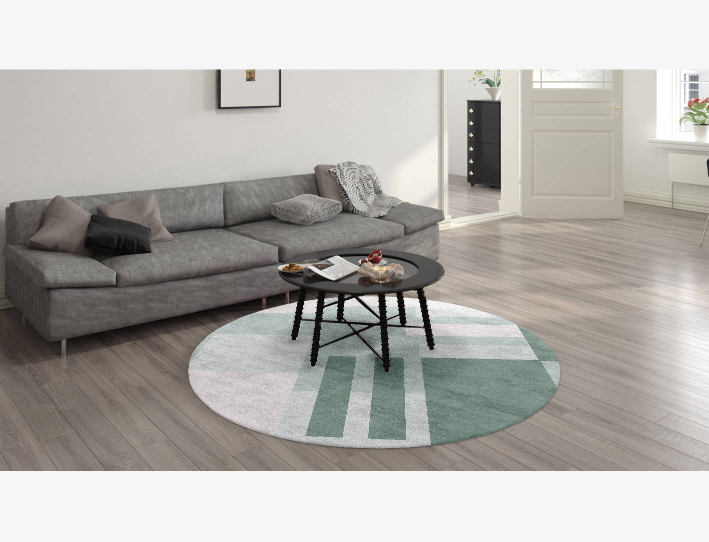 Naz  Round Hand Knotted Bamboo Silk Custom Rug by Rug Artisan
