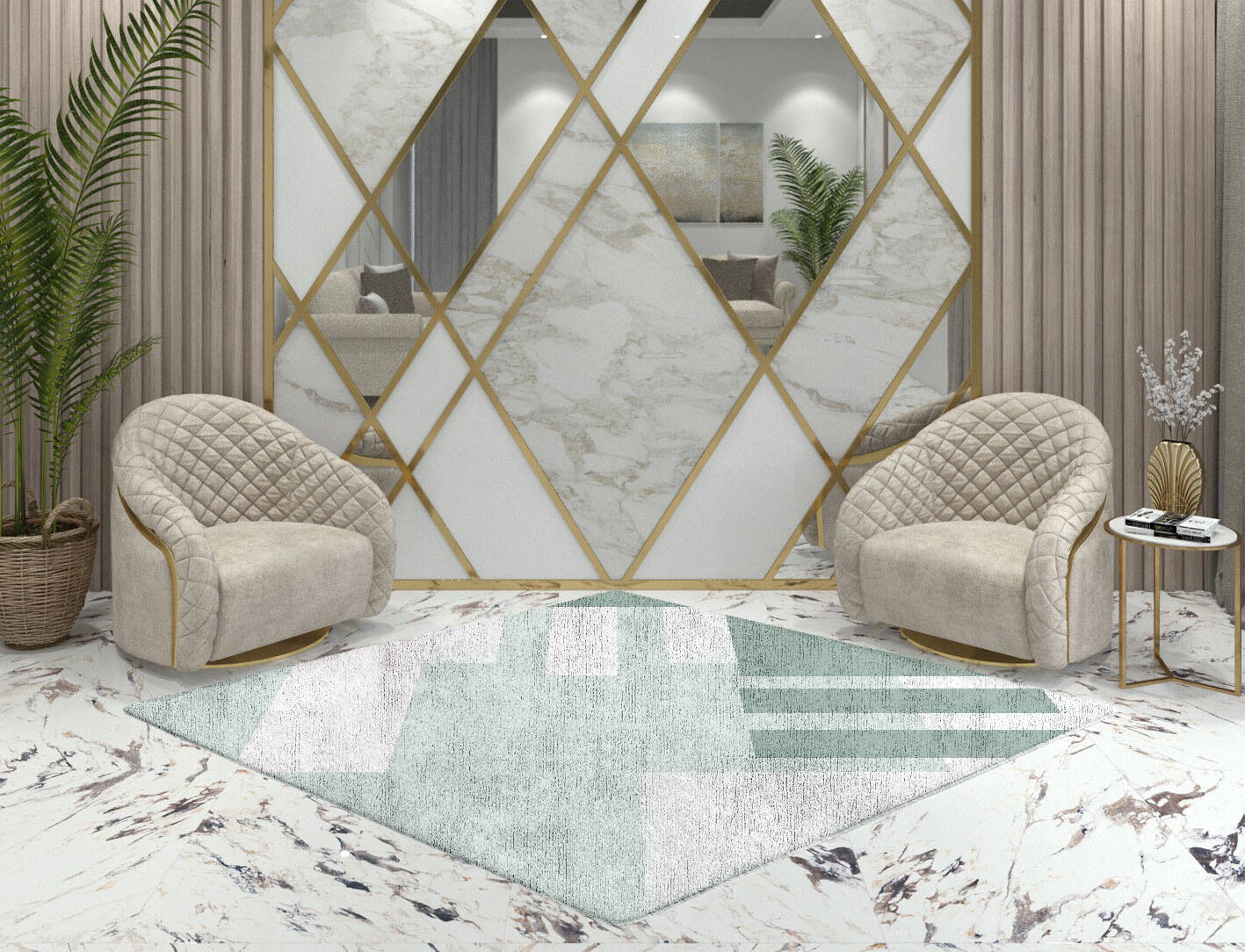 Naz  Diamond Hand Tufted Bamboo Silk Custom Rug by Rug Artisan