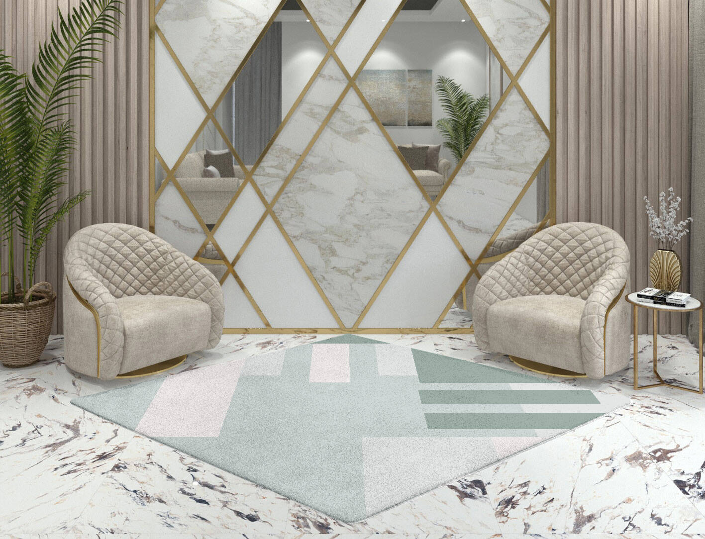 Naz  Diamond Hand Tufted Pure Wool Custom Rug by Rug Artisan