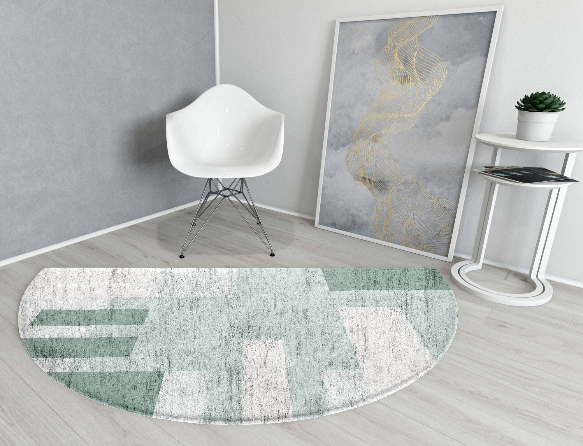 Naz  Halfmoon Hand Tufted Bamboo Silk Custom Rug by Rug Artisan