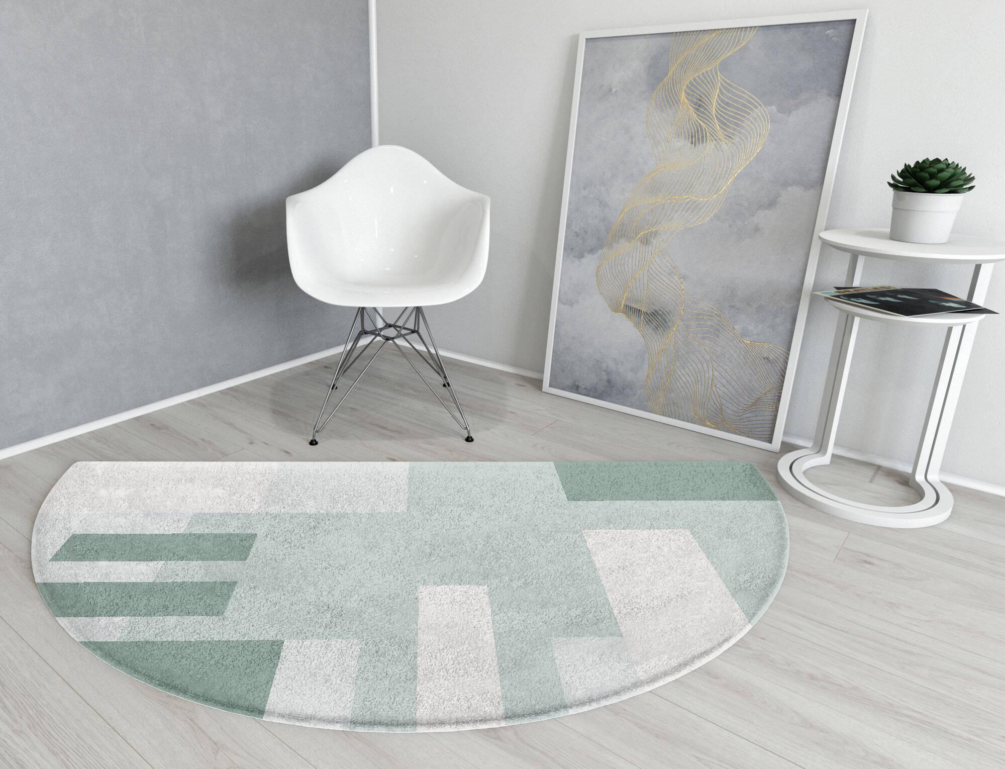 Naz  Halfmoon Hand Tufted Pure Wool Custom Rug by Rug Artisan